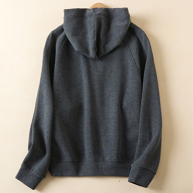 Giacca da donna in cotone con cappuccio e tasche, bottoni semplici, Buddha Stones - image 1