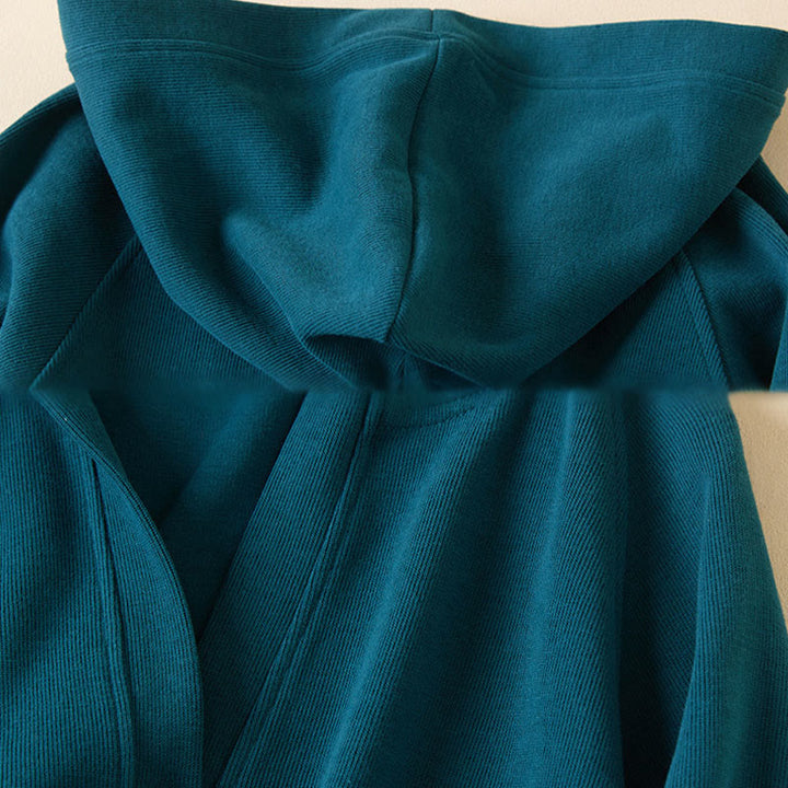 Giacca da donna in cotone con cappuccio e tasche, bottoni semplici, Buddha Stones - image 23