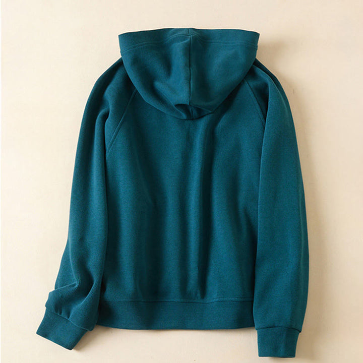 Giacca da donna in cotone con cappuccio e tasche, bottoni semplici, Buddha Stones - image 16