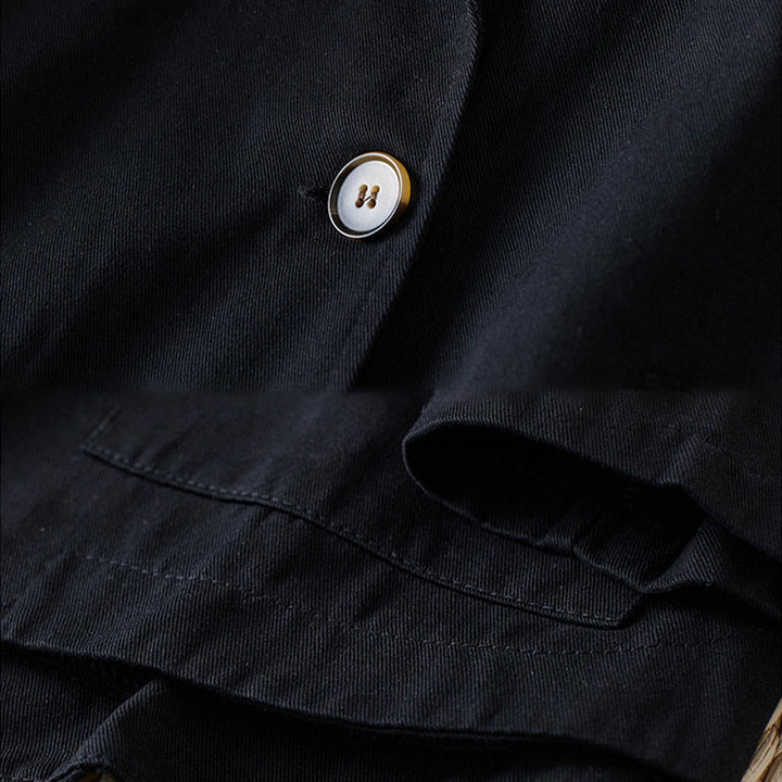 Giacca da donna in cotone con tasche e bottoni semplici Buddha Stones - image 11
