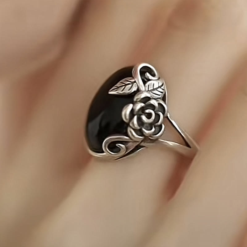 Anello regolabile per la cura di sé con fiore di rosa in rame Buddha Stones - image 2