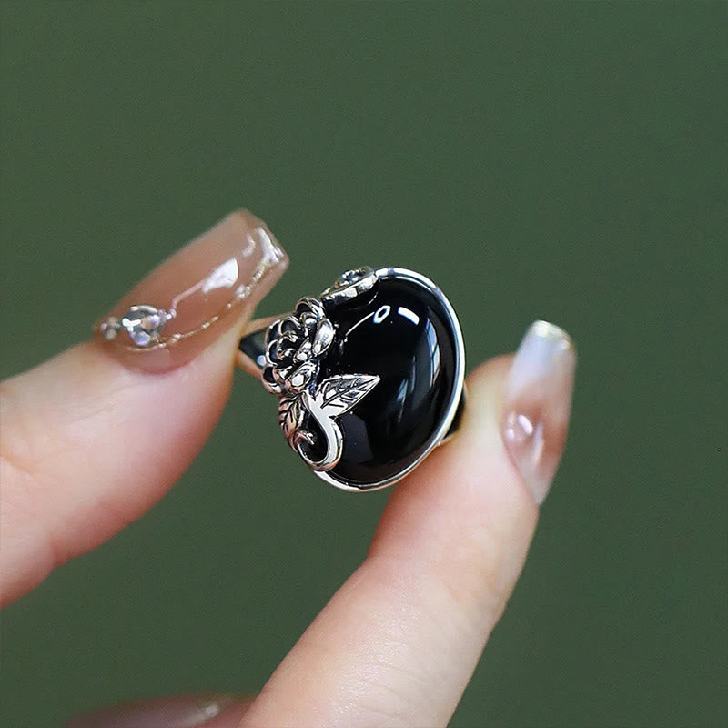 Anello regolabile per la cura di sé con fiore di rosa in rame Buddha Stones - image 2