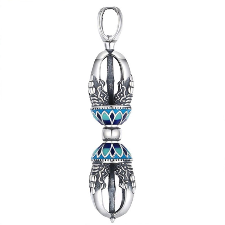 Collana con ciondolo di potere spirituale Vajra Dorje in rame tibetano Buddha Stones - image 4