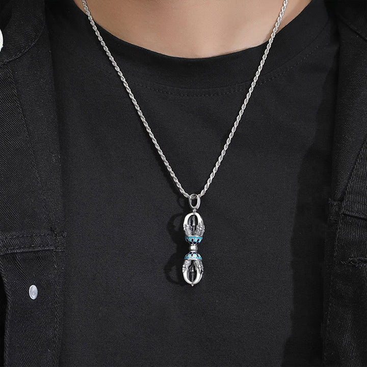 Collana con ciondolo di potere spirituale Vajra Dorje in rame tibetano Buddha Stones - image 3