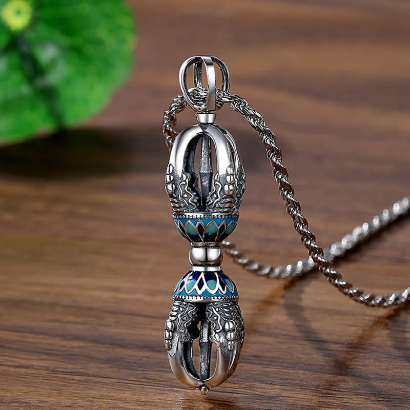 Collana con ciondolo di potere spirituale Vajra Dorje in rame tibetano Buddha Stones - Vajra di rame - image 1
