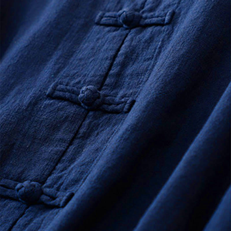 Buddha Stones Bottone di nodo cinese artistico letterario Abbigliamento casual in cotone - image 11