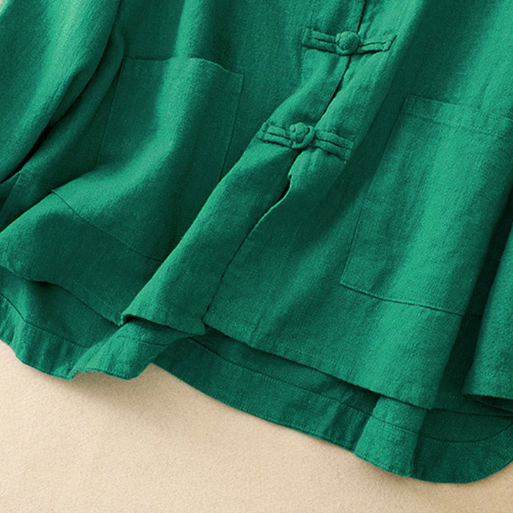 Buddha Stones Bottone di nodo cinese artistico letterario Abbigliamento casual in cotone - image 16