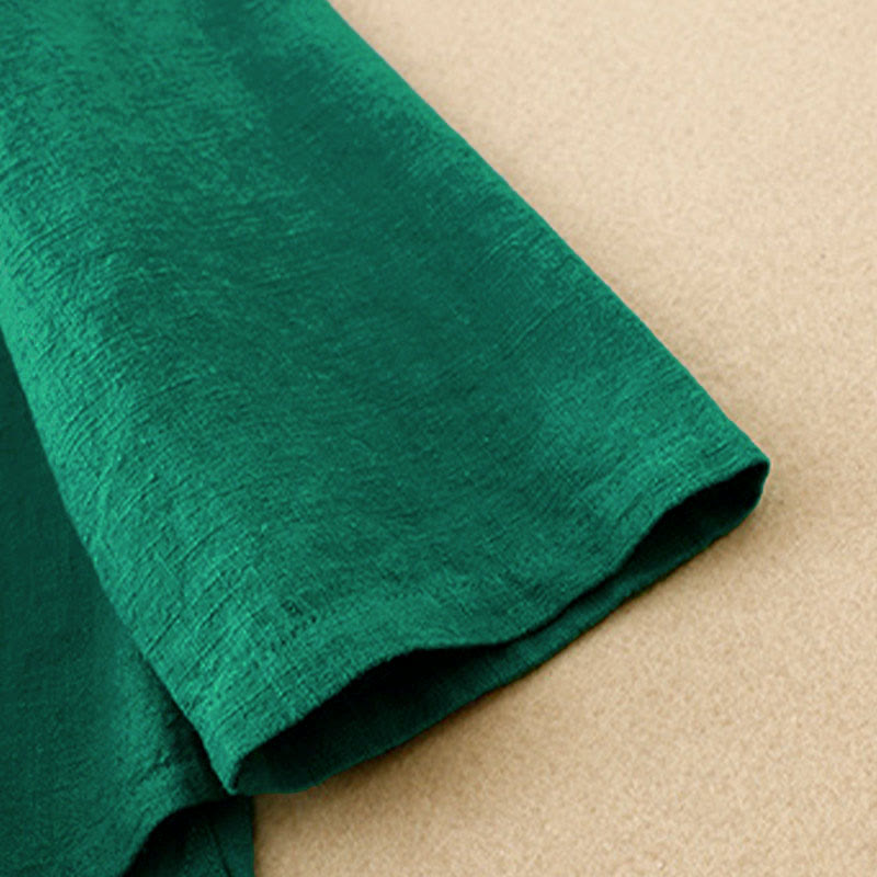 Buddha Stones Bottone di nodo cinese artistico letterario Abbigliamento casual in cotone - image 18