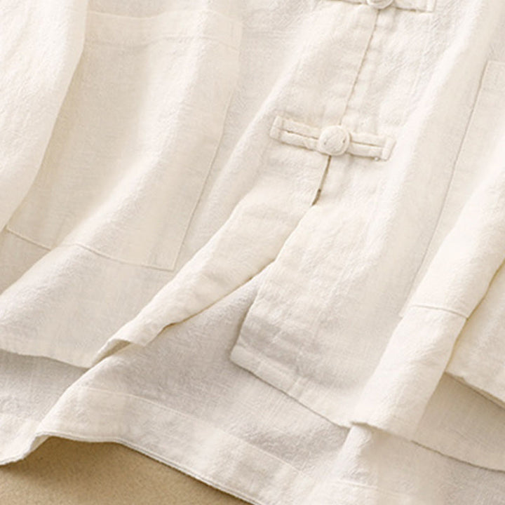 Buddha Stones Bottone di nodo cinese artistico letterario Abbigliamento casual in cotone - image 22