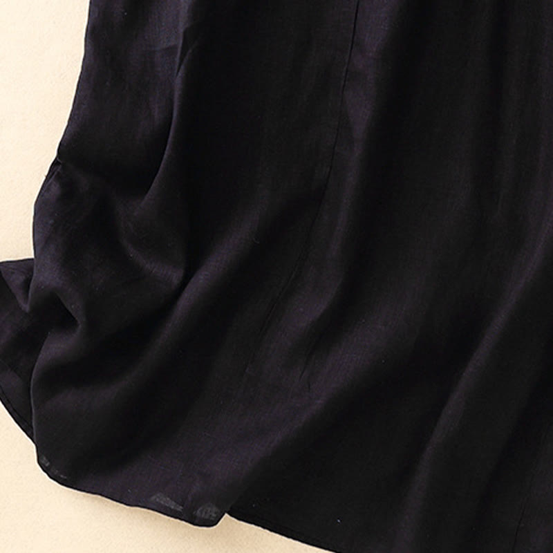 Abito midi senza maniche con scollo rotondo, tinta unita e tasche, perfetto per l'estate e il tempo libero, con stampa Buddha Stones. - image 15