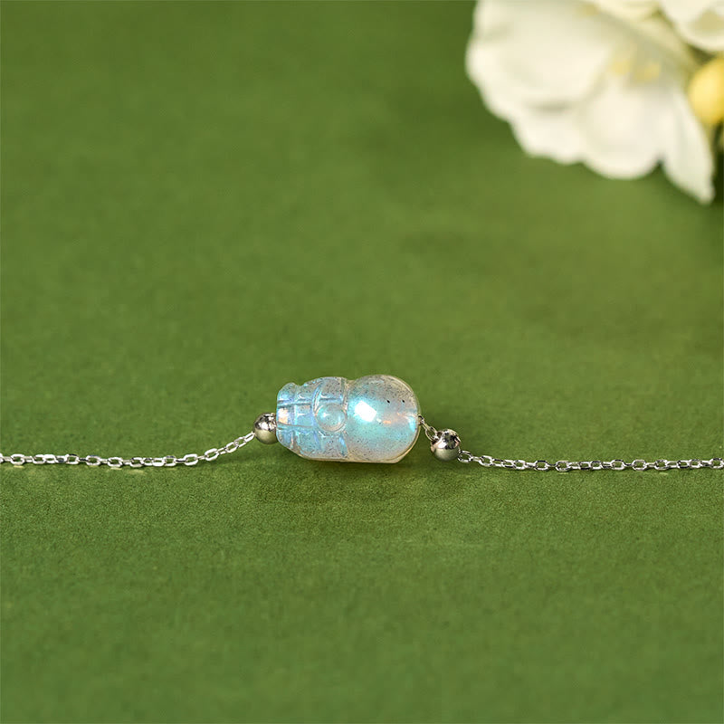 Braccialetto curativo in pietra di luna Pixiu in argento sterling 925 Buddha Stones - image 1