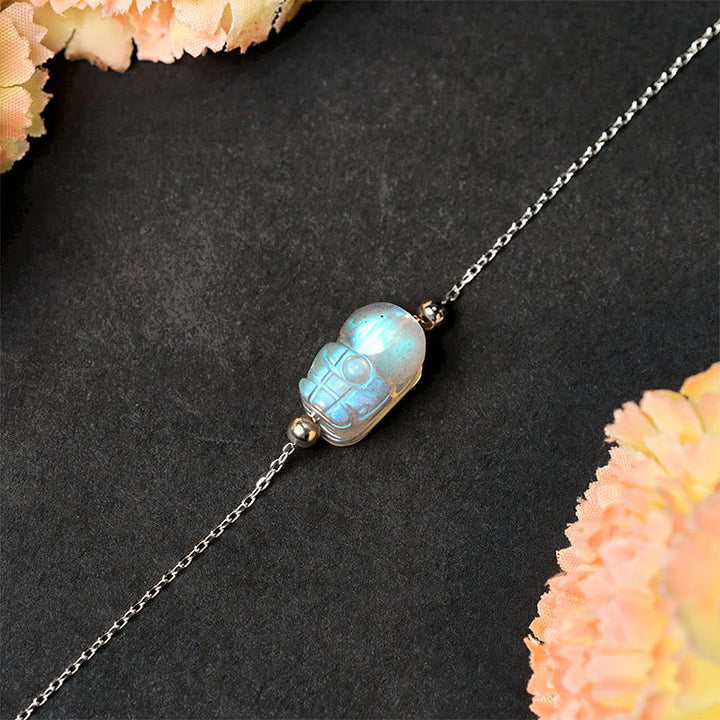 Braccialetto curativo in pietra di luna Pixiu in argento sterling 925 Buddha Stones - image 3