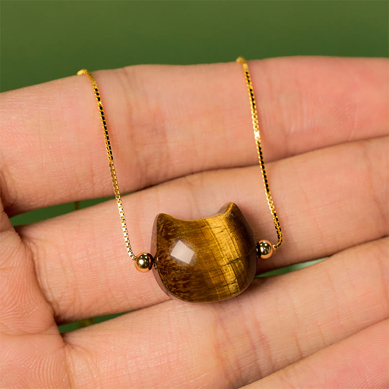 Bracciale di protezione in argento sterling 925 con occhio di tigre e gatto Buddha Stones - image 4