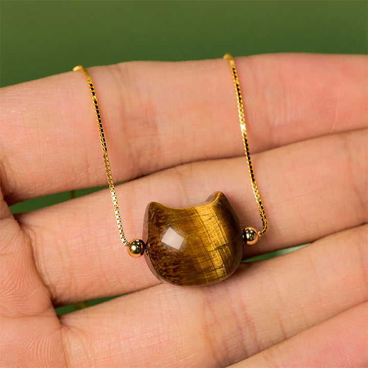 Bracciale di protezione in argento sterling 925 con occhio di tigre e gatto Buddha Stones - image 4