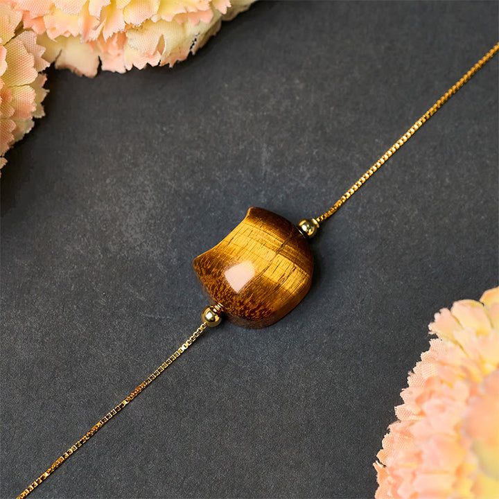 Bracciale di protezione in argento sterling 925 con occhio di tigre e gatto Buddha Stones - image 3