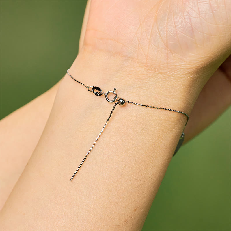 Bracciale Buddha Stones in argento sterling 925 con gatto in ossidiana di ghiaccio naturale e positivo - image 10