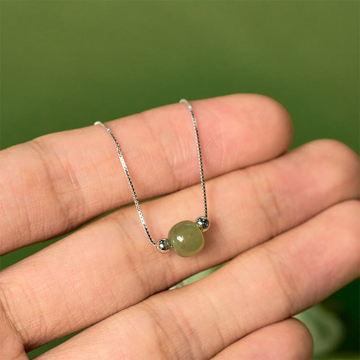 Bracciale a catena con perline di giada naturale in argento sterling 925 Buddha Stones - image 12