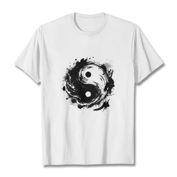 Maglietta con motivo di equilibrio e inchiostro Yin Yang Buddha Stones - Bianco - 2XL - image 6
