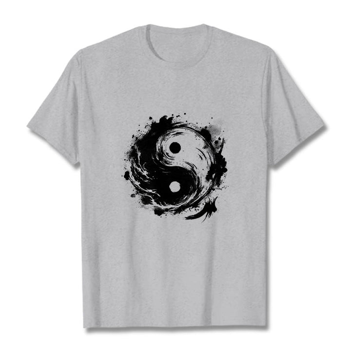 Maglietta con motivo di equilibrio e inchiostro Yin Yang Buddha Stones - Grigio chiaro - 2XL - image 20