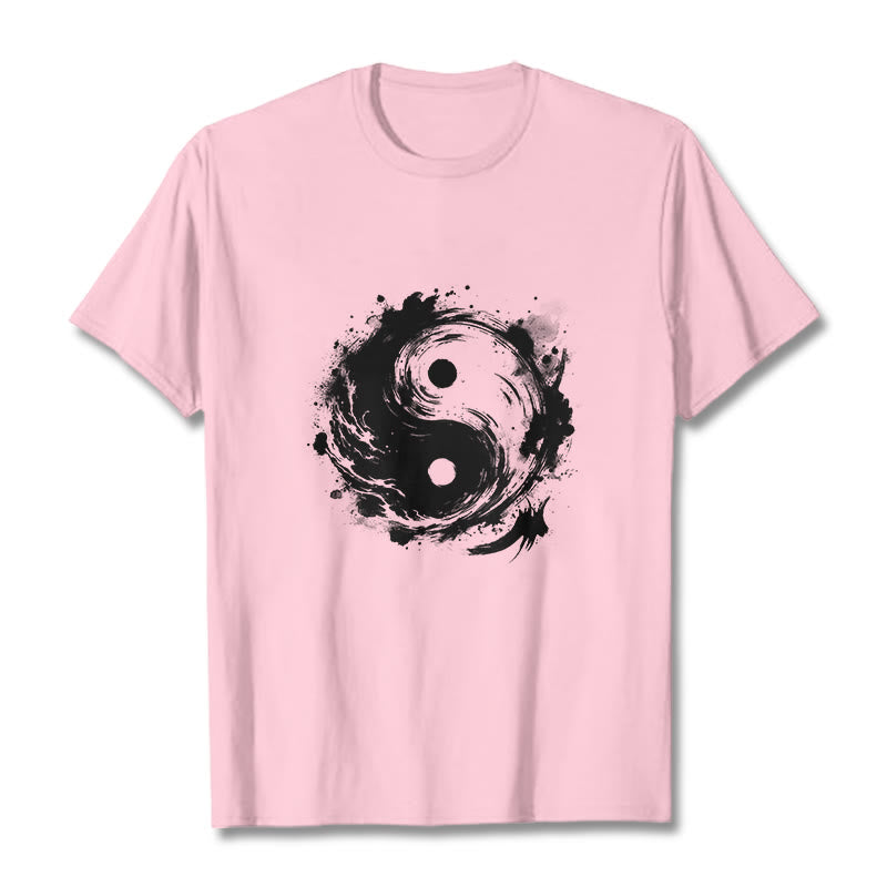 Maglietta con motivo di equilibrio e inchiostro Yin Yang Buddha Stones - Rosa chiaro - 2XL - image 13