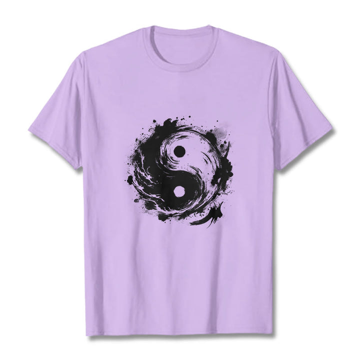 Maglietta con motivo di equilibrio e inchiostro Yin Yang Buddha Stones - Prugna - 2XL - image 17