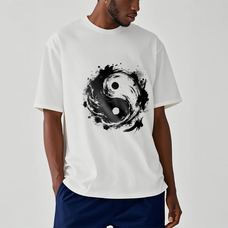 Maglietta con motivo di equilibrio e inchiostro Yin Yang Buddha Stones - image 7