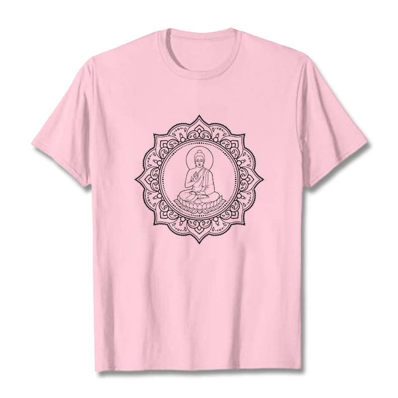 Maglietta con motivo Buddha Stones Buddha in meditazione nella posizione del loto - Rosa chiaro - 2XL - image 13