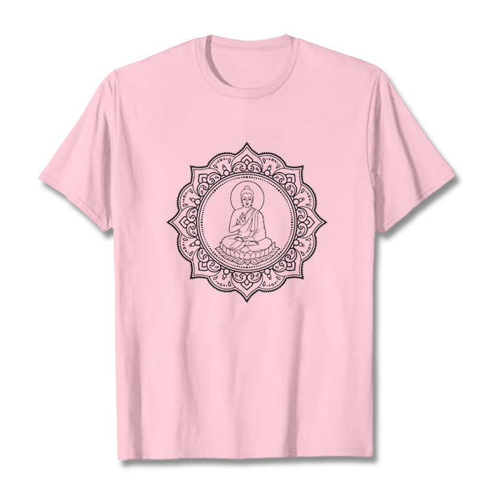 Maglietta con motivo Buddha Stones Buddha in meditazione nella posizione del loto - Rosa chiaro - 2XL - image 13