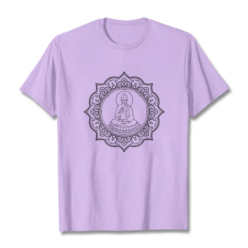 Maglietta con motivo Buddha Stones Buddha in meditazione nella posizione del loto - Prugna - 2XL - image 17