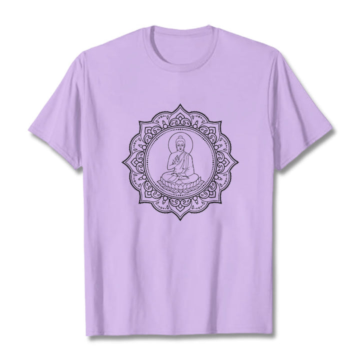 Maglietta con motivo Buddha Stones Buddha in meditazione nella posizione del loto - Prugna - 2XL - image 17