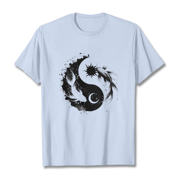 Maglietta con motivo Buddha Stonessun e Moon Yin Yang Koi - Ciano chiaro - 2XL - image 19