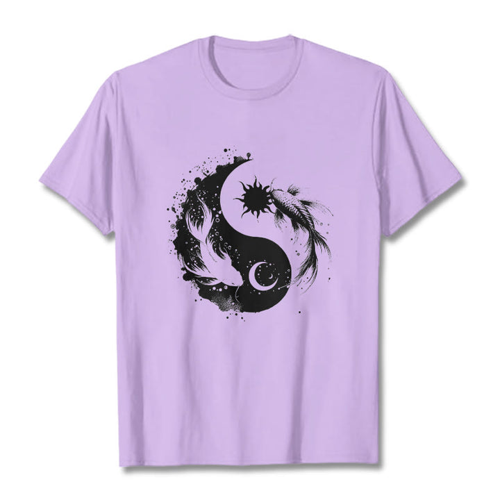 Maglietta con motivo Buddha Stonessun e Moon Yin Yang Koi - Prugna - 2XL - image 16