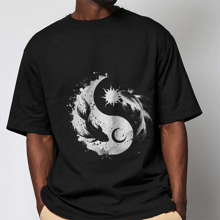 Maglietta con motivo Buddha Stonessun e Moon Yin Yang Koi - image 6