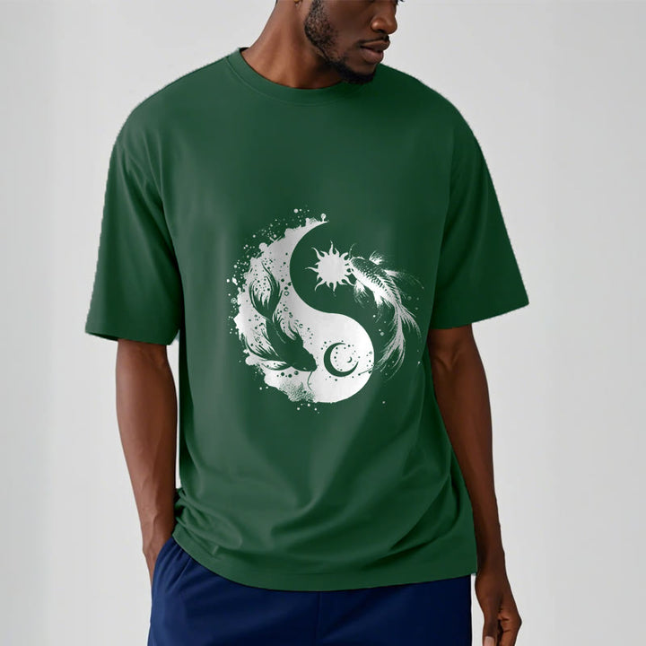 Maglietta con motivo Buddha Stonessun e Moon Yin Yang Koi - image 12