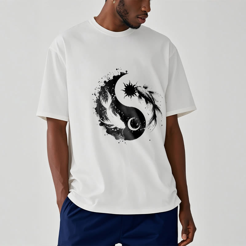 Maglietta con motivo Buddha Stonessun e Moon Yin Yang Koi - image 2
