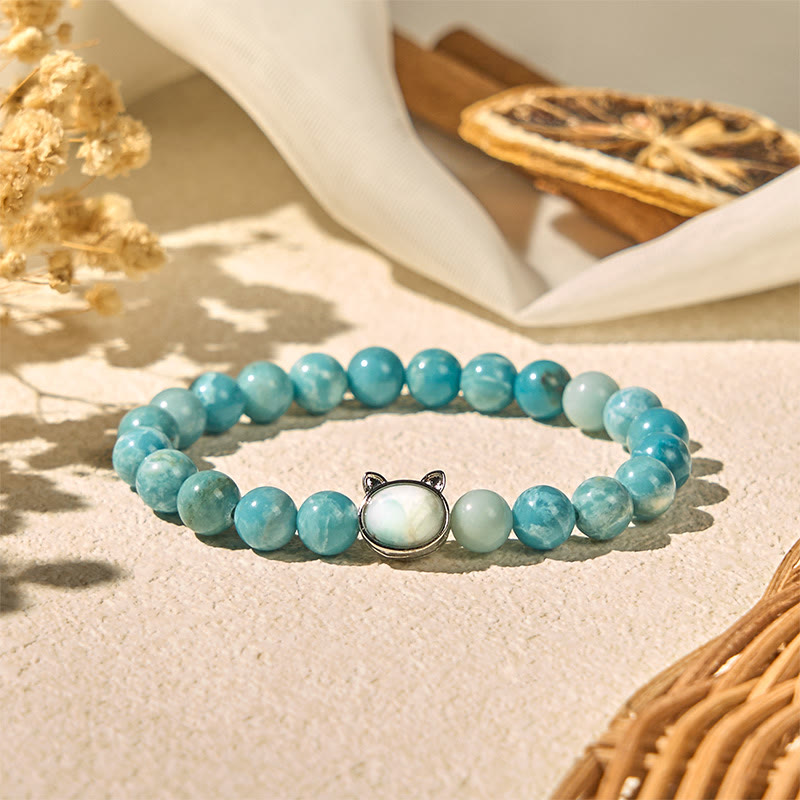 Braccialetto di perle di saggezza in larimar naturale con Buddha Stones - image 2