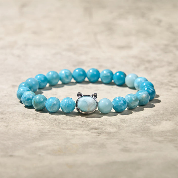 Braccialetto di perle di saggezza in larimar naturale con Buddha Stones - image 6