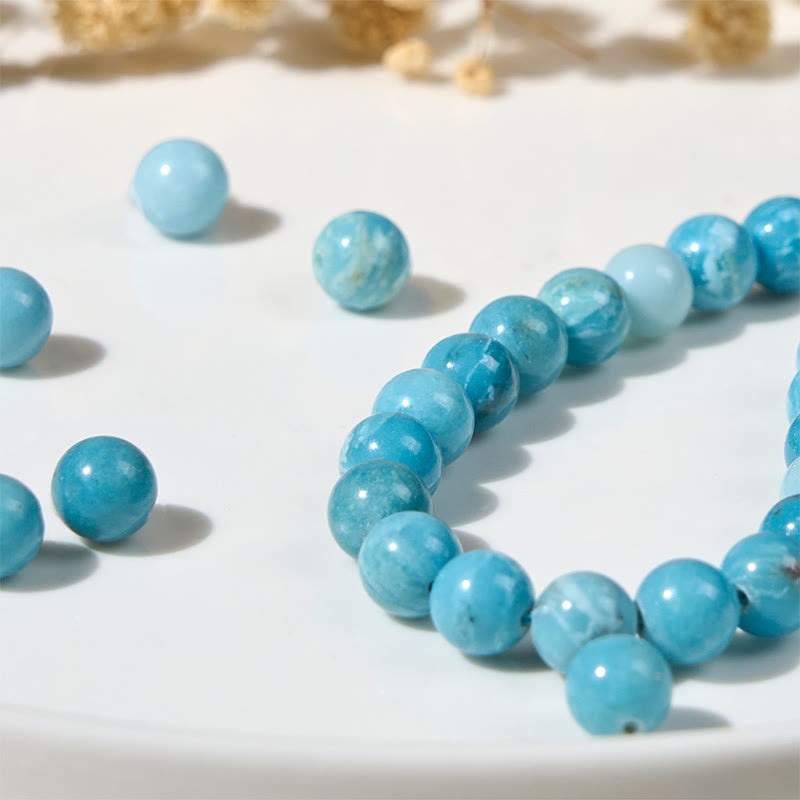 Braccialetto di perle di saggezza in larimar naturale con Buddha Stones - image 5