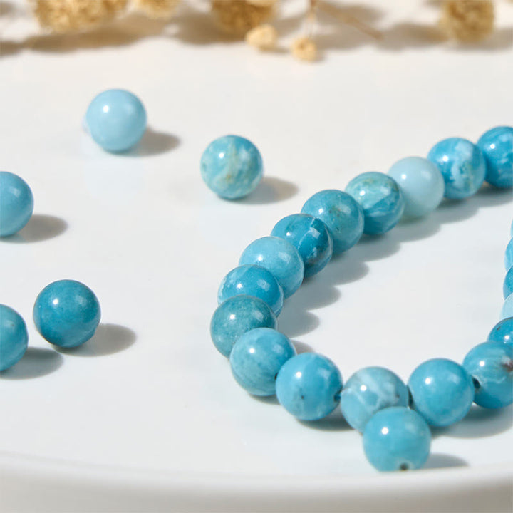 Braccialetto di perle di saggezza in larimar naturale con Buddha Stones - image 5