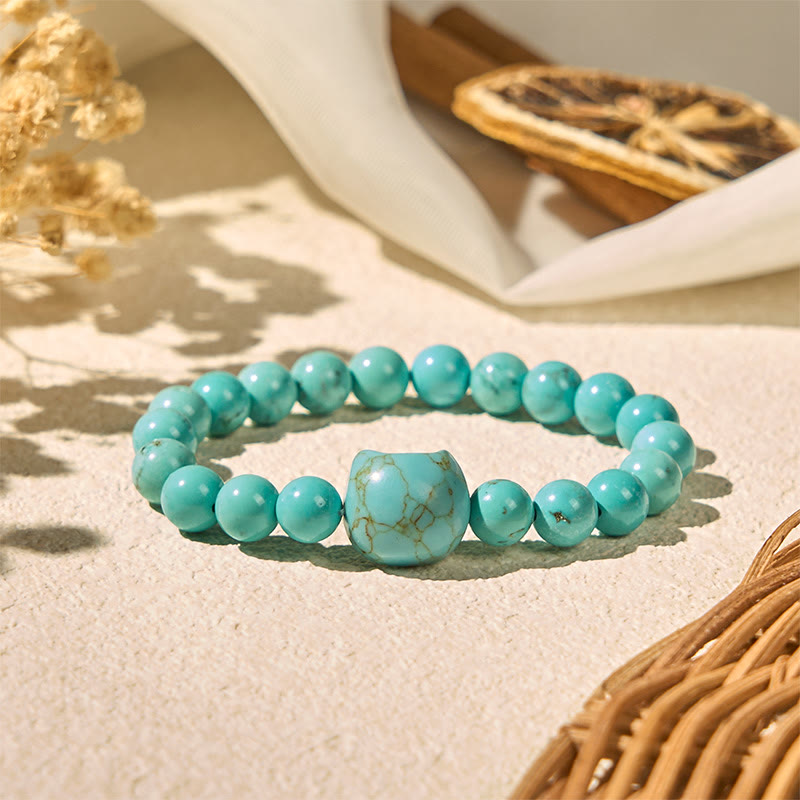 Braccialetto con perline di turchese naturale per gatti Buddha Stones - image 2