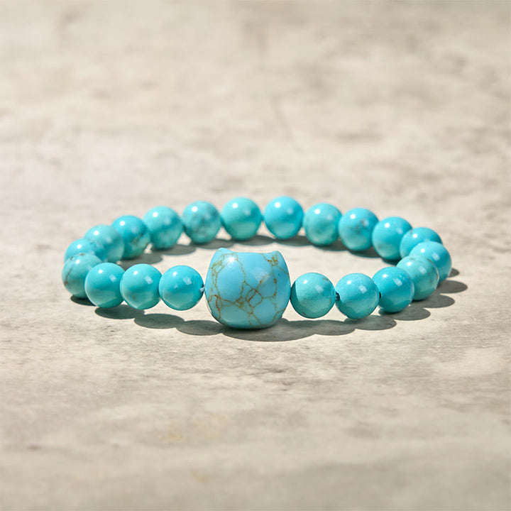 Braccialetto con perline di turchese naturale per gatti Buddha Stones - image 6