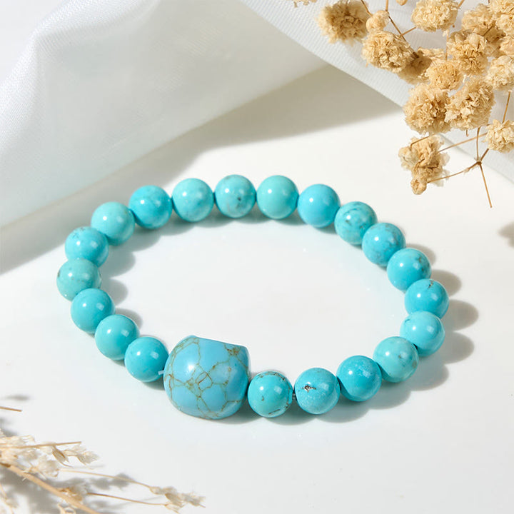Braccialetto con perline di turchese naturale per gatti Buddha Stones - image 1