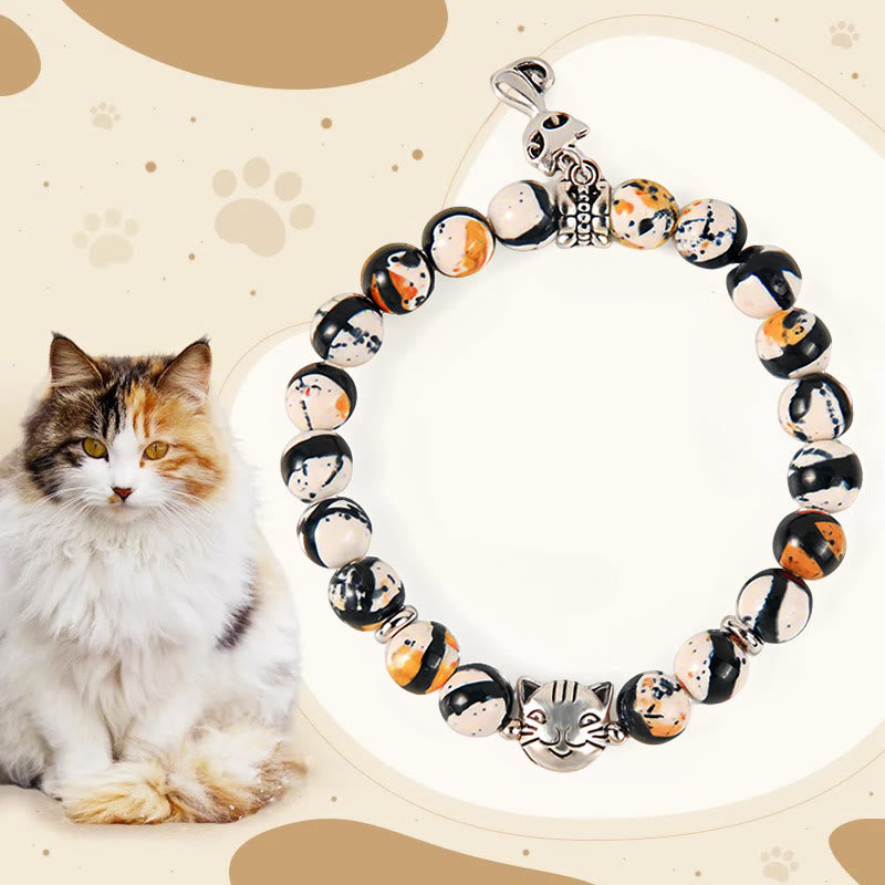 Braccialetto di fiducia in pietra naturale con perline di gatto calico Buddha Stones - Gatto calico (circonferenza del polso 15-16 cm) - image 0