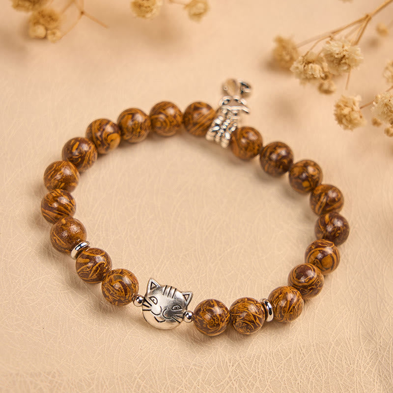 Braccialetto di protezione per la testa del gattino in pietra naturale Buddha Stones - image 1