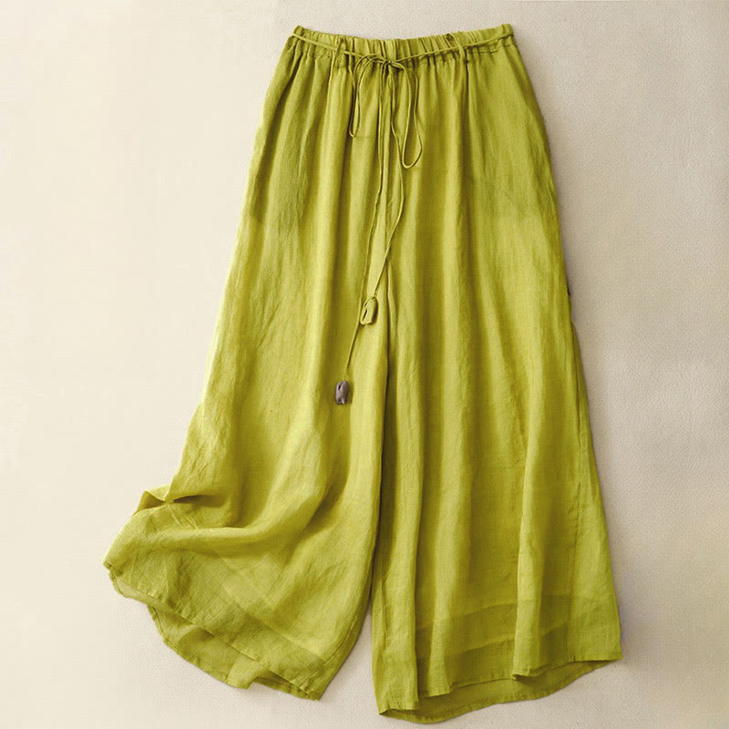Pantaloni larghi da donna in cotone con coulisse e tasche, modello Buddha Stones, design semplice - Giallo - US8-10, UK/AU12-14, EU40-42 (2XL) - image 18