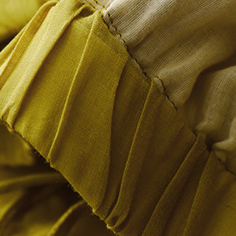 Pantaloni larghi da donna in cotone con coulisse e tasche, modello Buddha Stones, design semplice - image 20