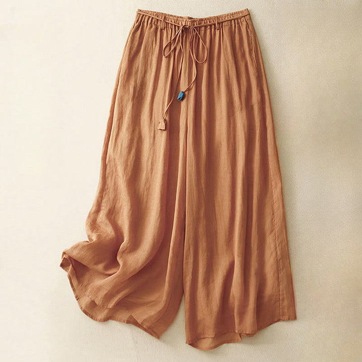 Pantaloni larghi da donna in cotone con coulisse e tasche, modello Buddha Stones, design semplice - Arancione scuro - US8-10, UK/AU12-14, EU40-42 (2XL) - image 23