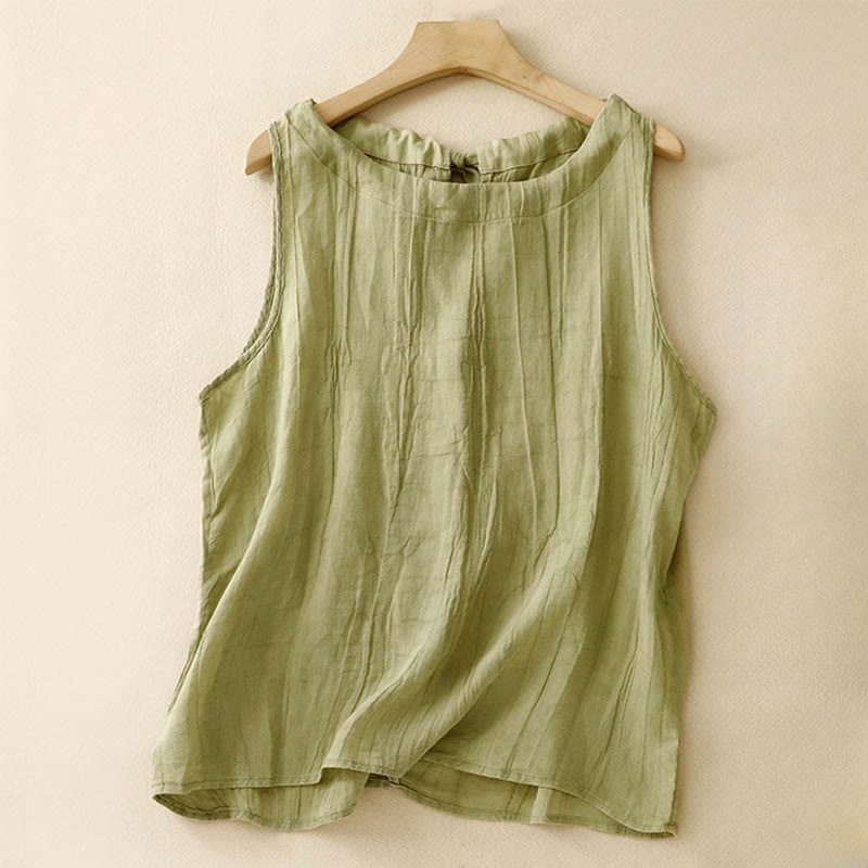 Gilet da donna con lacci senza maniche, colore puro, estivo, Buddha Stones - PaleGoldenrod - US8-10, UK/AU12-14, EU40-42 (2XL) - image 13