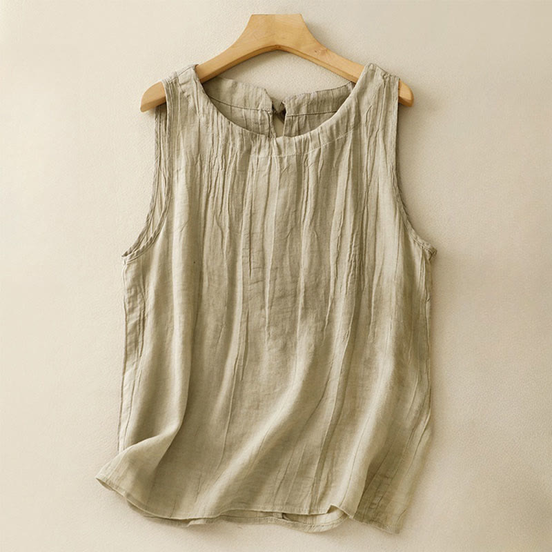 Gilet da donna con lacci senza maniche, colore puro, estivo, Buddha Stones - DarkKhaki - US8-10, UK/AU12-14, EU40-42 (2XL) - image 8