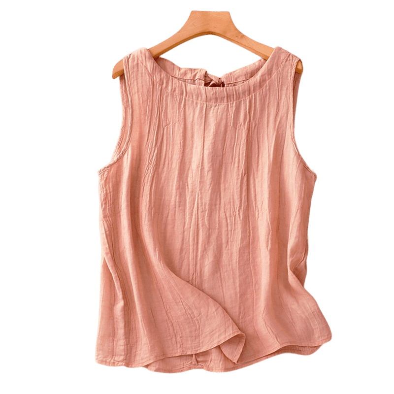 Gilet da donna con lacci senza maniche, colore puro, estivo, Buddha Stones - image 5